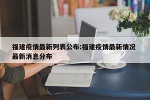 福建疫情最新列表公布:福建疫情最新情况 最新消息分布